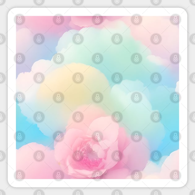 Pastel Sky and flower Sticker by Anik Arts